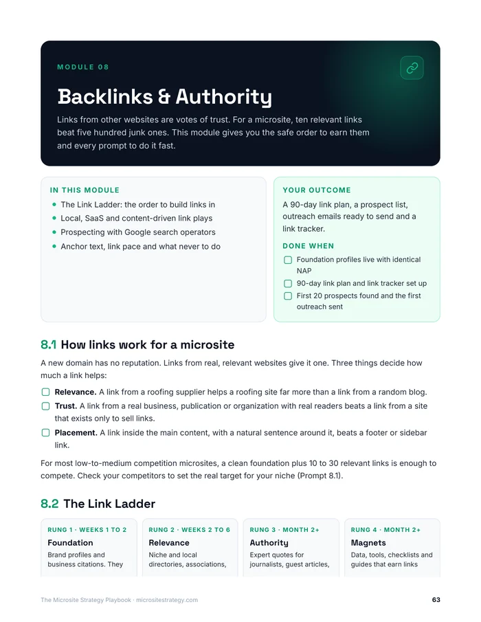 Backlinks module with the Link Ladder